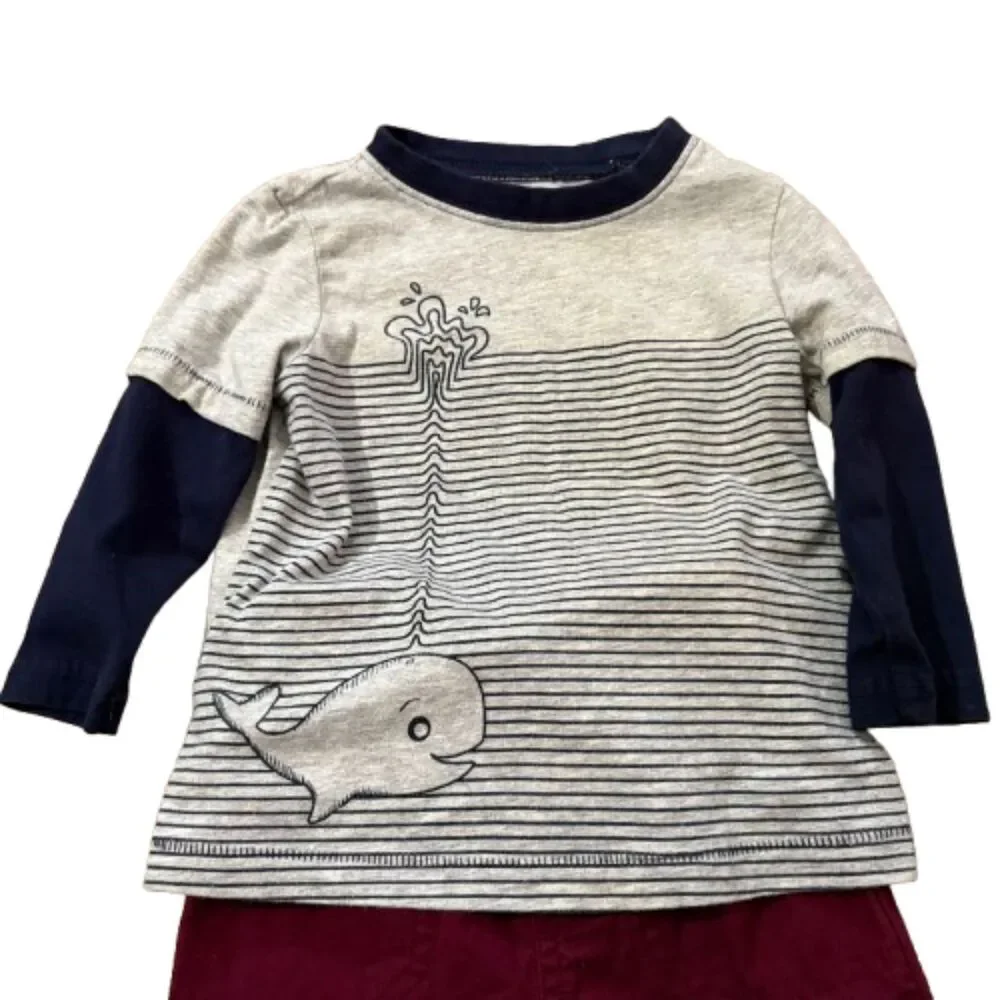 Toddler Boys Outfit Okie Dokie Layered Tee & Garanimals Joggers‎ Size 18 Months